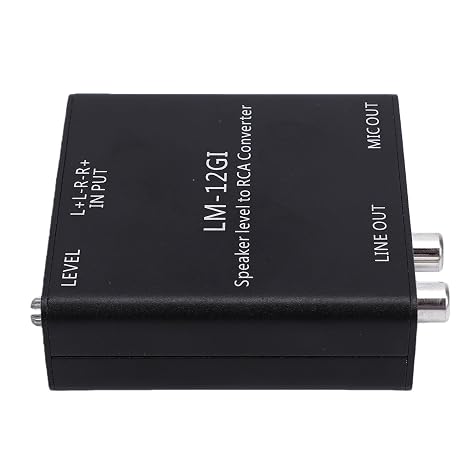 Speaker Level to Line Output Converter, 2-Channel Car Stereo Line Output Converter with Adding Amplifier & Subwoofer, Ideal for Factory System