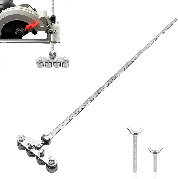 Circular Saw Guide Rail, 60cm Stainless Steel Precision Cutting Guide Adjustable Positioning Calipers for Circular Saws for Accurate Wood Measurements