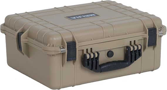 MEIJIA All Weather IP67 Waterproof Hard Protective Case, Hard Camera Case,Hard Case with Customizable Foam, Protection of Camera, Drones, Pistols, Equipments (Desert Tan, 20.62"x16.85"x8.11")