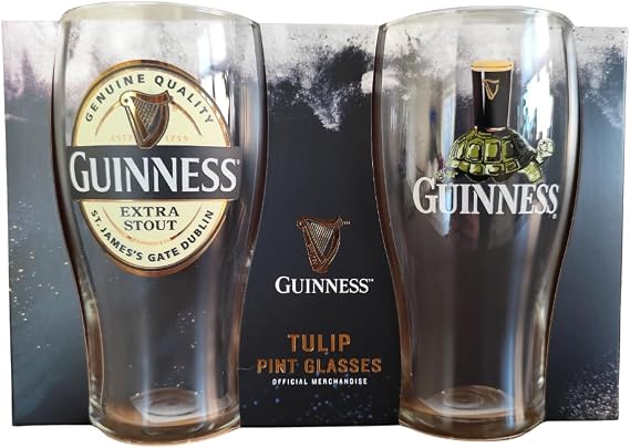 Guinness Official Extra Stout & Tortoise Glass - 2 Pack in Sleeve