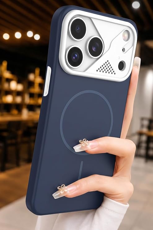 CONSTRAIN Apple iPhone 18 Pro Max ve iPhone 17 Pro Max İçin Geniş Kamera Korumalı Ultra İnce Mat MagSafe İle Uyumlu Telefon Kılıfı Arka Kapak - Lacivert