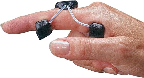 Roylan Sof-Stretch Finger Extension Splint White, Ideal for Daily Management of Joint Stiffness and Injuries - X-Small(5.1cm), Black