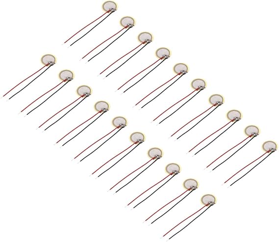 sourcing map 20 Pcs Piezo Discs 10mm Acoustic Pickup Transducer Element Trigger Buzzer CBG Guitar