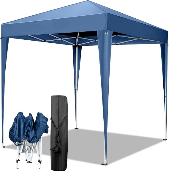 2m x 2m Pop Up Canopy Tent With Carry Bag for Party, Blue