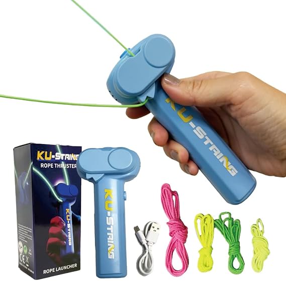 Magic String Floating Rope Launcher Set with 4 Ropes, Glow-in-the-Dark Rope, Rope Toy, Zip String