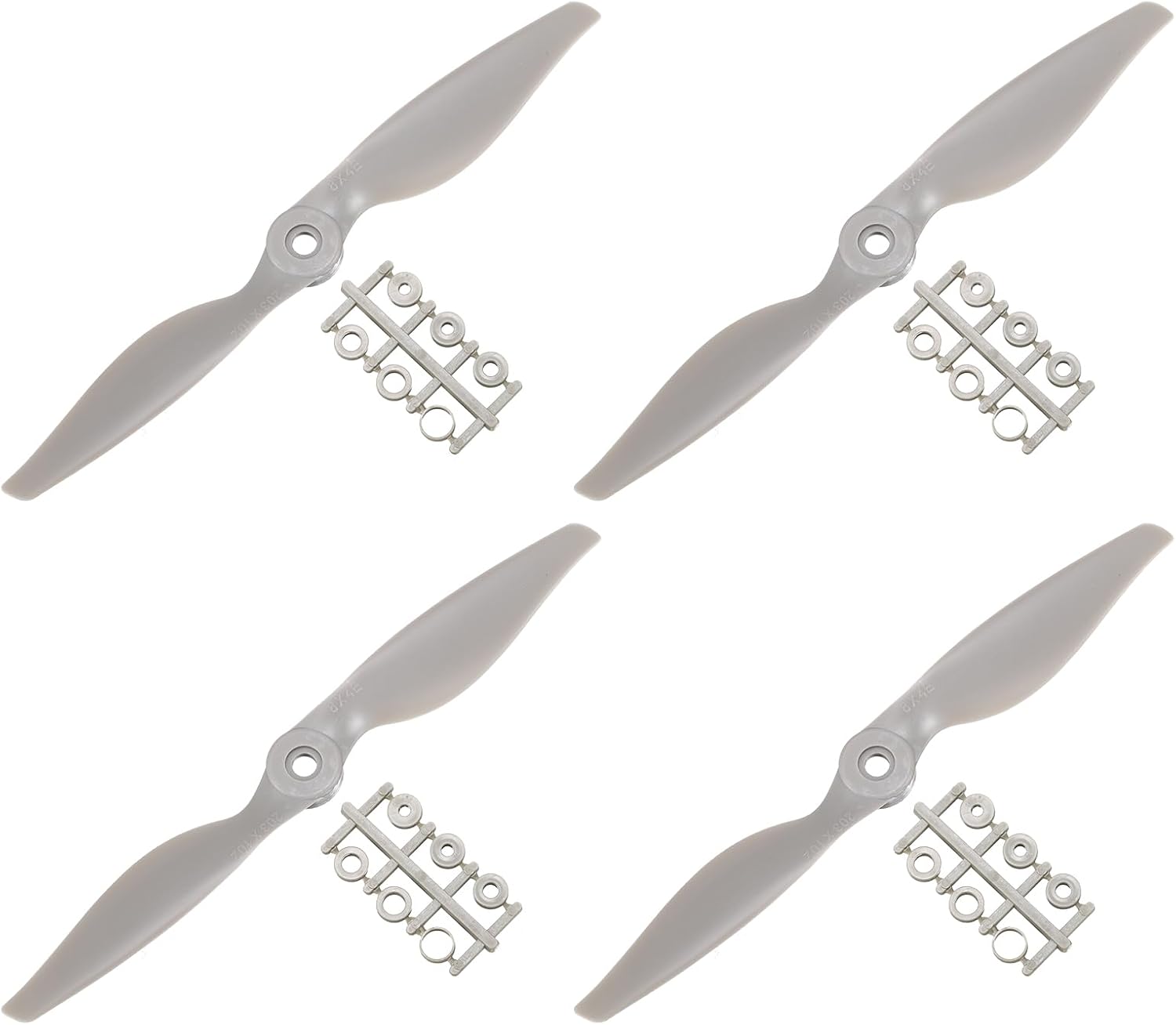 sourcing map 7x5 Propeller RC Propellers 2 Vane Blades Props Grey with Adapter Rings for Electric Airplane Aircraft, Pack of 4