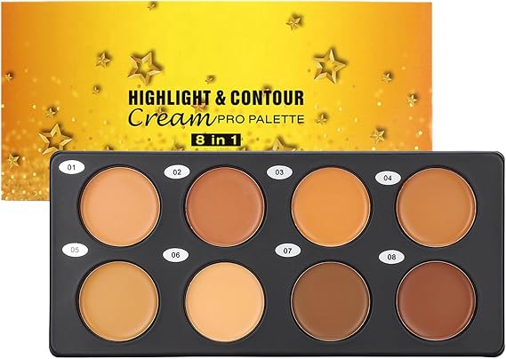Concealer Palette 8-Shade Long-Wearing Full Coverage Cosmetics