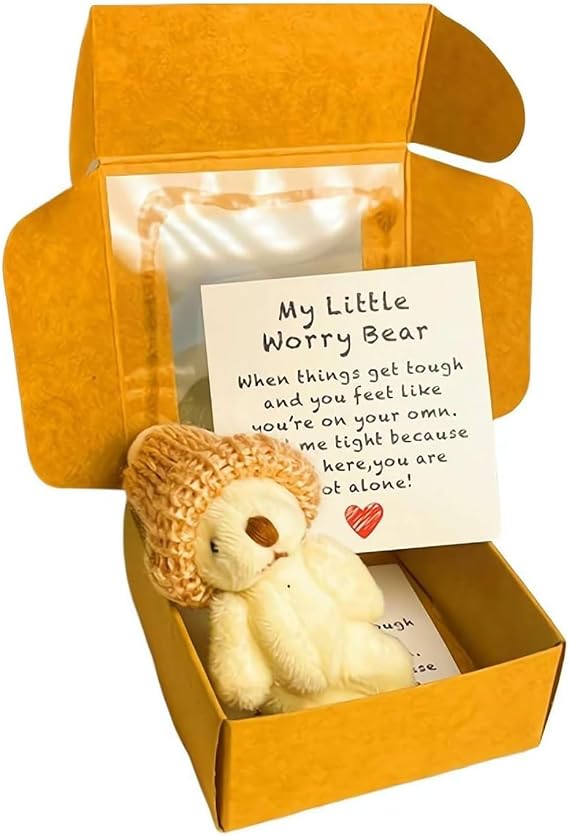 Small And Beautiful Mini Peluche,8.5cm Cute Soft Soft Mini Stuffed Bears With Exquisite Packaging,Fluffy Touch And Hugging,Cute Table Decoration (Brown/White/Pink) (White)