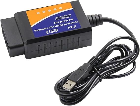 CGEAMDY OBD2 Scanner, OBDII USB Car Code Reader Scan Tool with CH340T Chip, Automotive Diagnostic Tester for PIC18F25K80, Vehicle Engine Fault Reset Adapter, Supports All OBD Ⅱ Protocols Auto