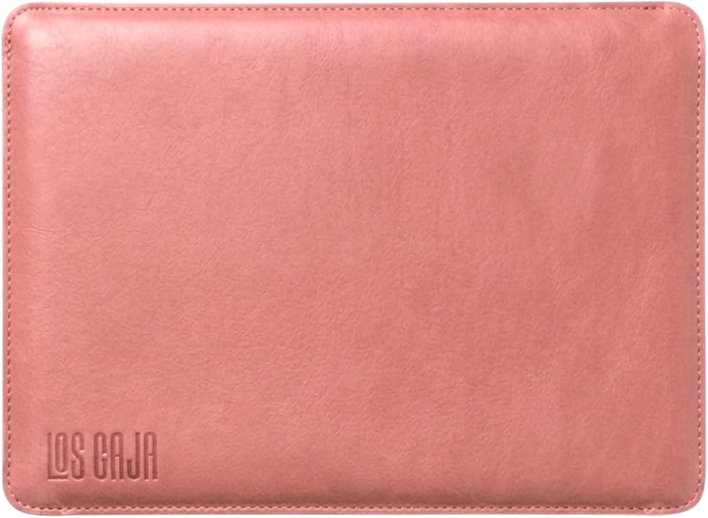 Minimalist 16 İnç Laptop Kılıfı, Vegan Deri, Su İtici Özellikli, Bilgisayar Notebook Laptop Çantası (Toz Pembe, 16 İnç)