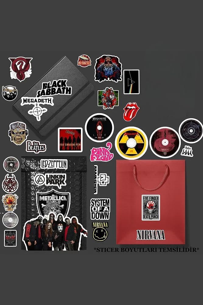 Rock Metal sticker paketi/bullet journal defter çıkartma ajanda laptop etiket 1