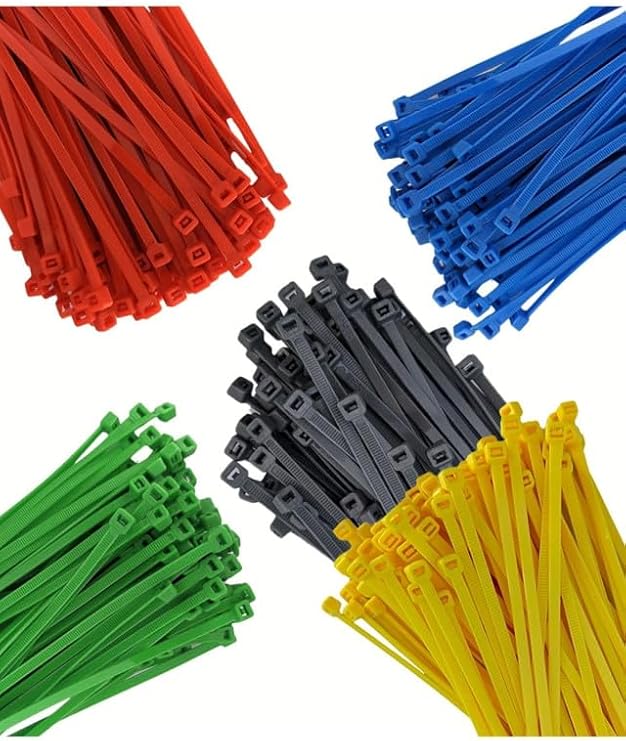 Kavanozlu 200 Adet 5 RENK Elektrik Kablosu Kablo Bağı Klips Plastik Kelepçe Cırt Cırt Kelepçe 120 mm