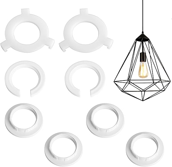 E27 to E14 Lampshade Reducer Ring, 8 Pack Plastic Socket Adapter.