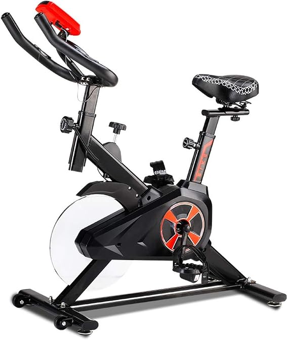Fitness Bike Upright Exercise Bike Infinity Resistance Indoor Studio Cycle Gym Equipment Home Easy Assembly Quiet Weight Loss Equipment Training Bike Color: White, Size: One Size