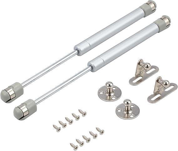 100N Gas Struts Cabinet Door Lift Support Silver Pack of 2