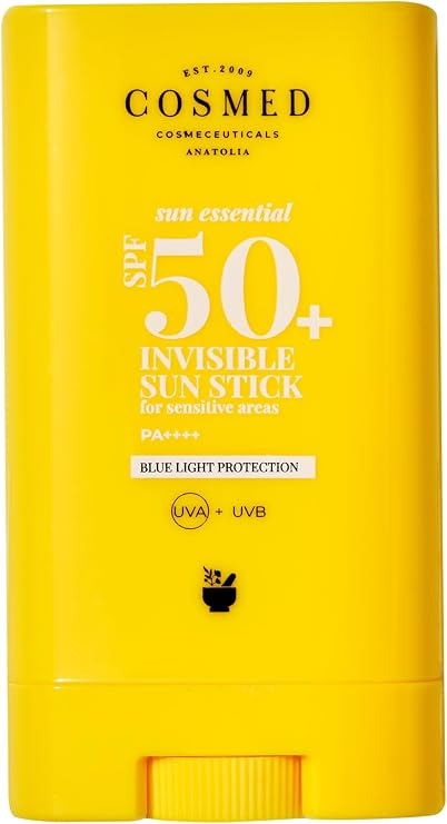 Cosmed Yüksek Korumalı Güneş Koruyucu Sun Stick SPF50 - Makyaj Üstü - Invisible Sun Stick SPF50+ 20 gr