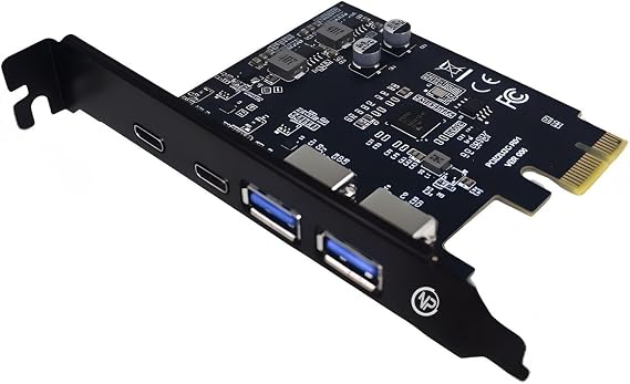NPO 2AC 4 Portlu 2x Type-C ve 2x USB 3.0 (USB 3.2 Gen1) 5Gbps PCI-E Genişletme Kartı
