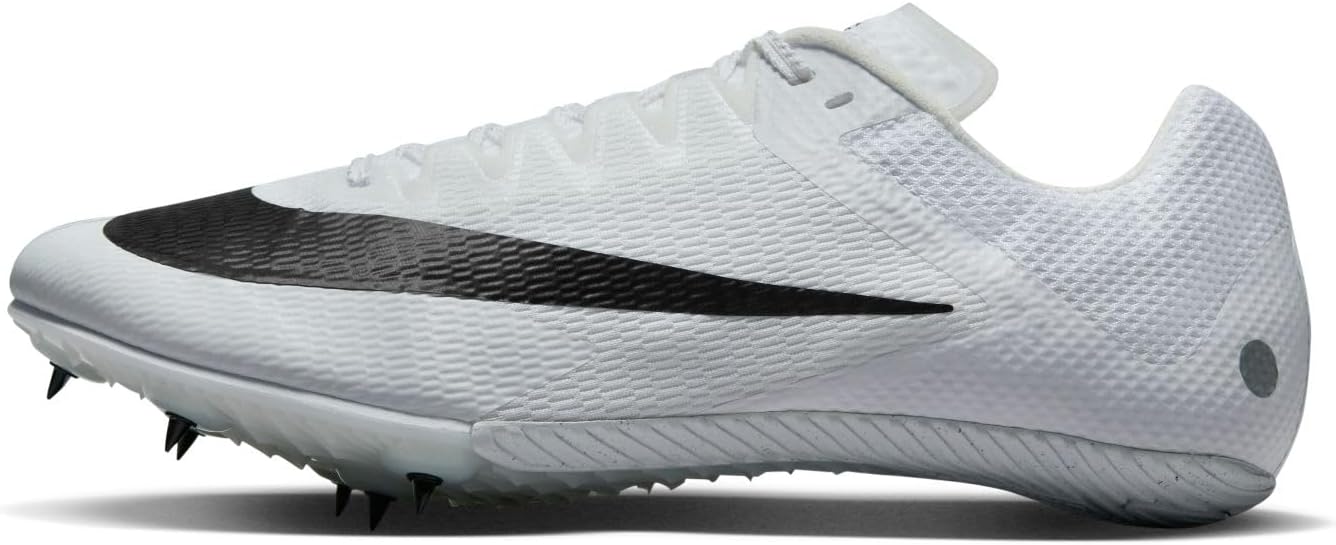 Nike Rival Sprint Track & Field Sprinting Spikes (DC8753-401, Racer Blue/Lime Blast/Safety Orange/White), White/Metallic Silver/Pure Platinum/Black, 4.5 UK