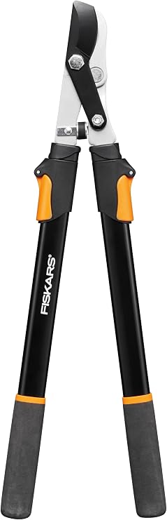 Fiskars Telescopic Tree Pruner for fresh wood, Non-stick coating, Hardened Precision Steel, Handle length: 63 to 83 cm, Black/Orange, L13, 1027528