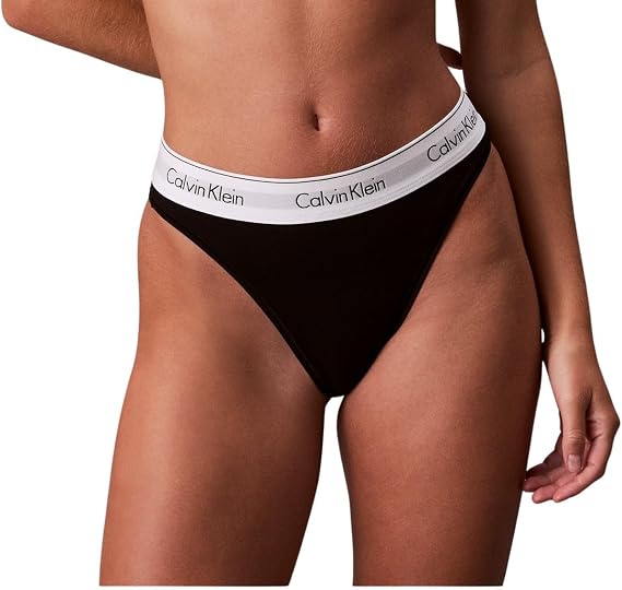 Calvin Klein Women’s High Leg Bikini Briefs with Logo Waistband