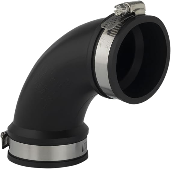 AquaForte PVC elastomer, flexible sleeve, 90 degree, 50 mm, (clamping range 50-44 mm), extremely flexible.