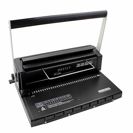 Comb Binding Machine, Manual Wire Coil Puncher with Adjustable Margin, 34 Hole Document Binder for A4 Paper, Ideal for Office, School, and File Organization