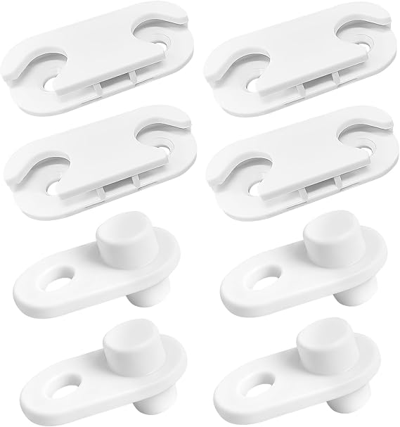 Hinges & Door Stops Replacement for IKEA HEMNES/Ställ Shoe Cabinet Doors - Compatible with Part #110364 & #116713 (110364 Hinges + 116713 Stops - 4 Sets (4+4))