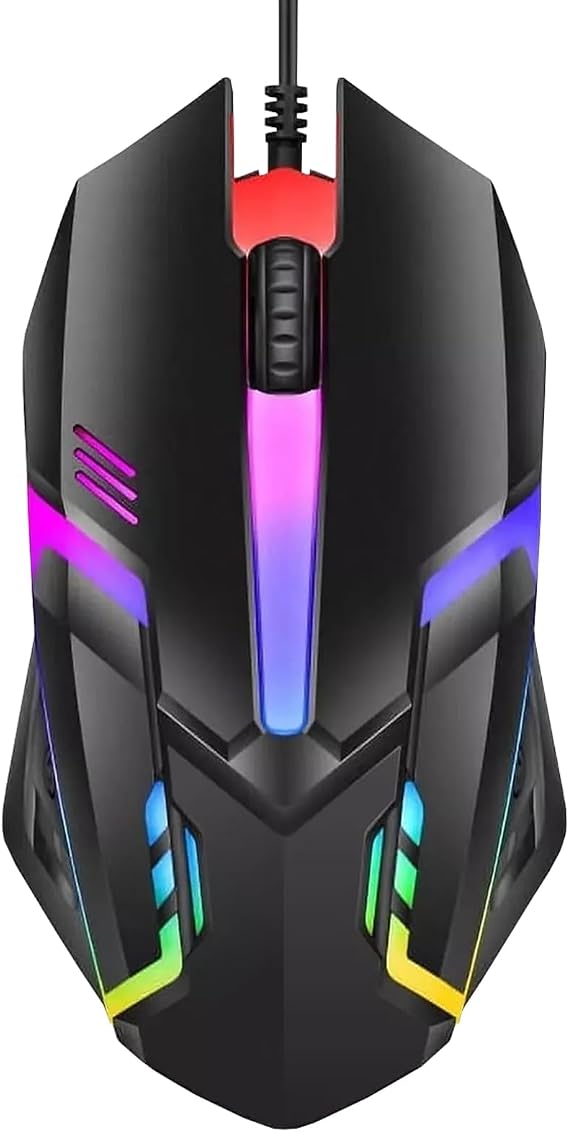 RGB Wired Computer Mouse, USB Wired Optical Mouse for Home and Office