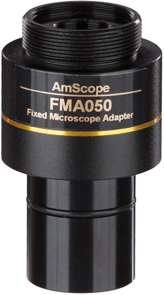 AmScope Microscopes 0.5X C-mount Reduction Lens for MU Series Cameras, RU050, Black - Doubles Field of View, PE_ (Polyethylene), LED, 0.16 pounds