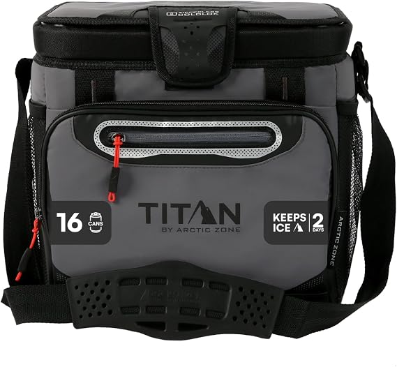 Arctic Zone Titan ディープフリーズクーラー - ジッパーレスハードボディクーラー - 小型&大容量 - ビーチ&キャンプクーラー - ディープフリーズ断熱 ハードボディライナー スマートシェルフ
