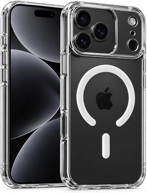 CONSTRAIN Apple iPhone 18 Pro ve iPhone 17 Pro İçin Kamera Korumalı Şeffaf Sert Silikon MagSafe İle Uyumlu Telefon Kılıfı Arka Kapak - Şeffaf