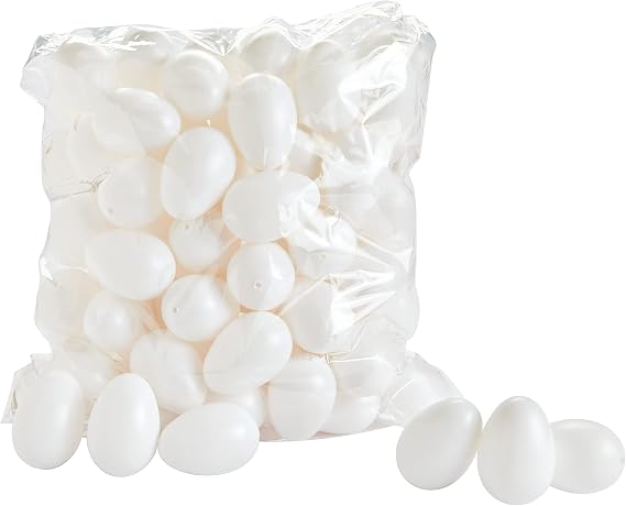 Unknown 100 Decorative Eggs approx. 6 cm Plastic Eggs Decorating Easter Easter Decoration.