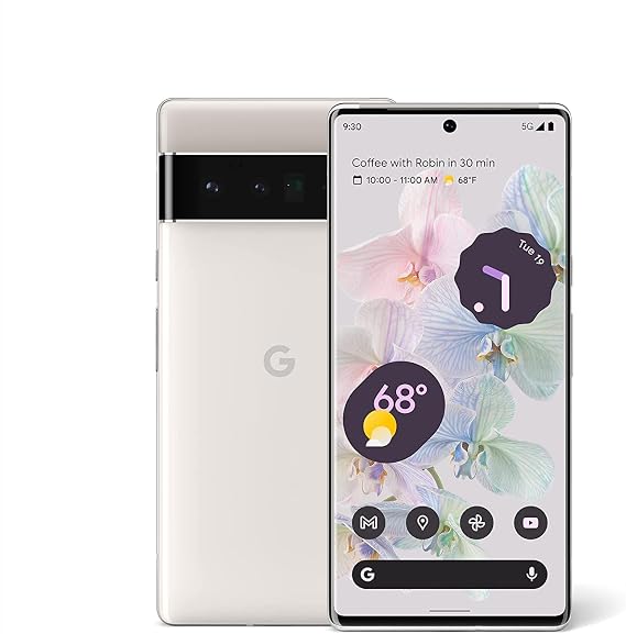 Google Pixel 6 Pro - 5G Android Phone - Unlocked Smartphone with Advanced Pixel Camera and Telephoto Lens - 256GB - Cloudy White