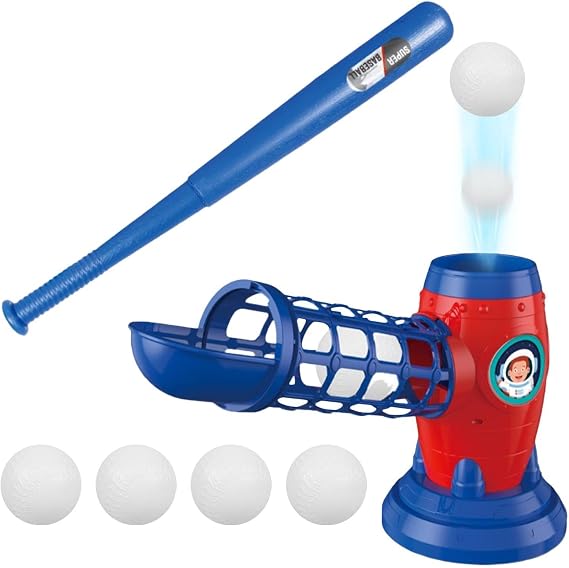 Pitching Machine For Kids - Adjustable Ball, Automatic Ball Feed System | Consistent Swing Training Device, Angle Control Baseball Practice Unit, Softball Hitting Drill Equipment