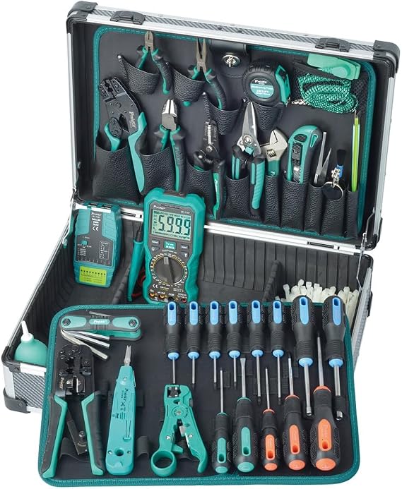 Pro'sKit Tool Solutions PK-1938M3 Professional Telecom & Networking Tool Kit Computer & Networking Surveillance System Installation & Maintenance(PK-1938M3)