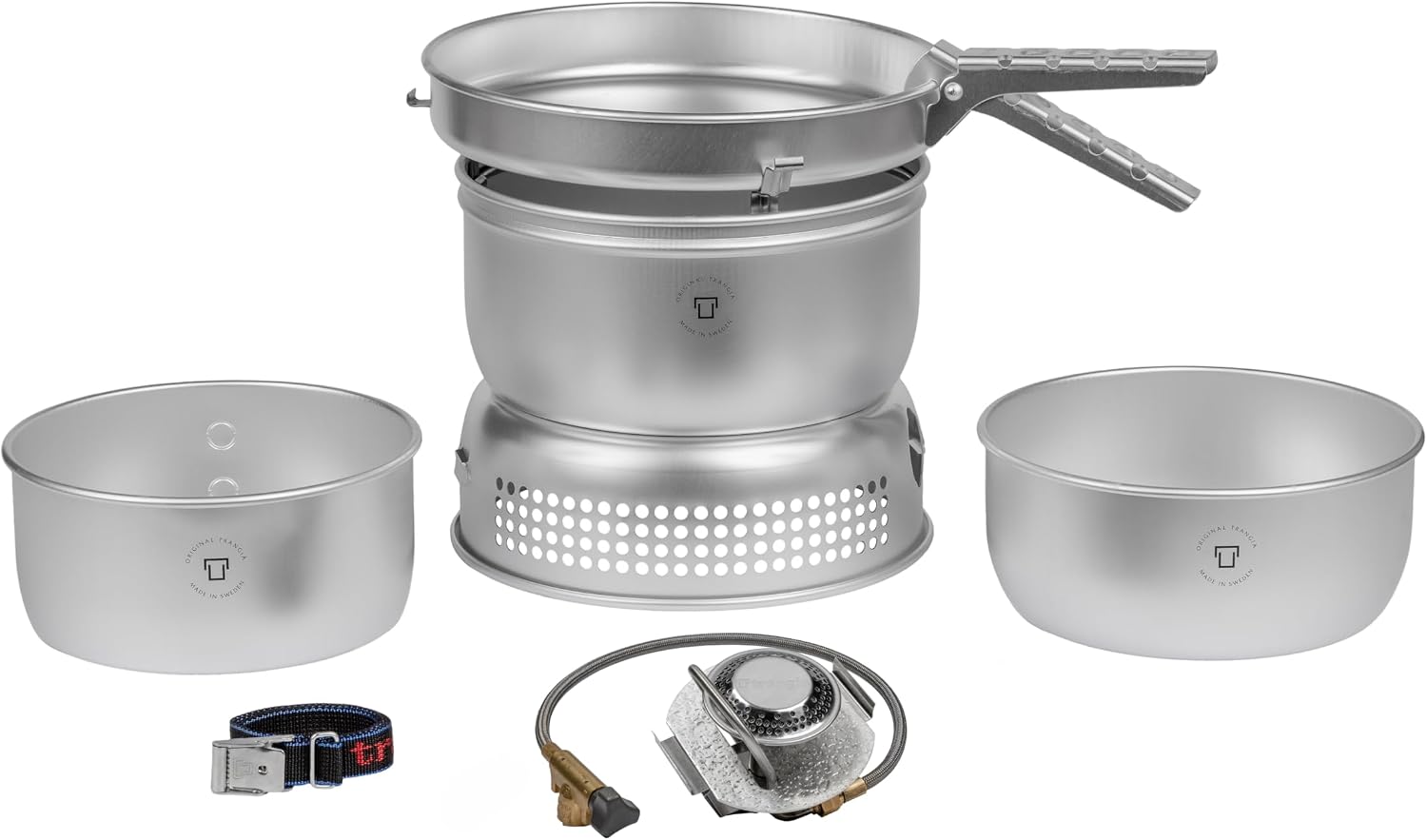 Trangia 27-1 GB Aluminium Cookset with Gas Burner, Complete Camping Cookware and Stove Set for Hiking, Backpacking, Fishing