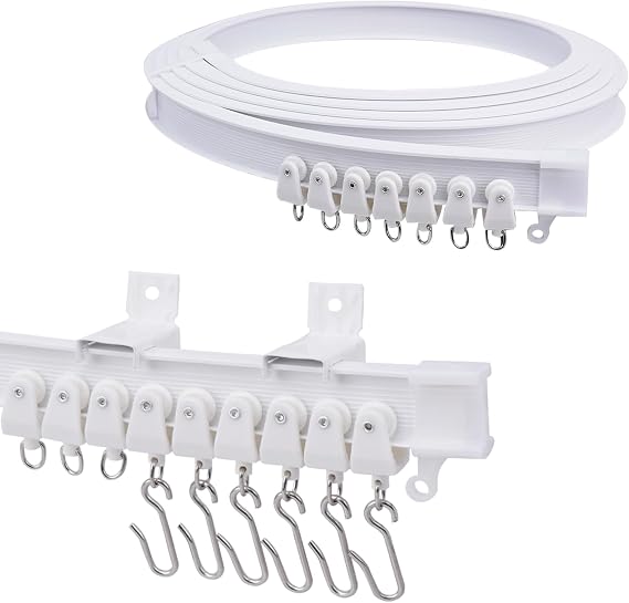 3M/10Ft Flexible Curtain Track for Bay Window Wall Mounted Curtain Track