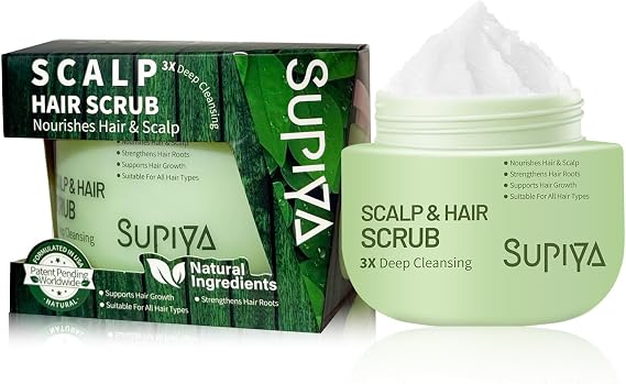 Exfoliating Scrub for Deep Cleanse - Natural Scalp Scrub Shampoo for Men & Women, Gently Exfoliation & Hydration, Making Hair Thicker and Stronger, 8.8oz