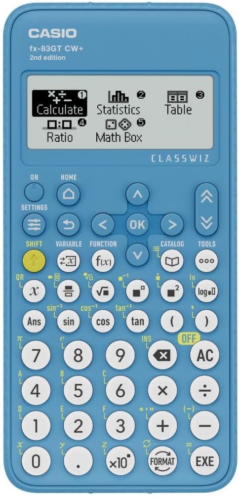 Casio fx-83GTCW+ Scientific Calculator Blue (UK Version) - Upgrade from previous fx-83GTCW model