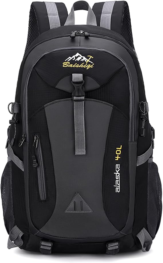 40L Rucksack for Men, Large Hiking Backpack Waterproof Lightweight Daypack Multi-functional for Travelling Camping Cycling Outdoor Sports Black