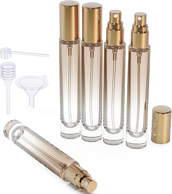 10ml 丸型香水詰め替えスプレーボトル 旅行やサンプル容器用, ブラウン, 10ml