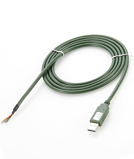 RS232 Cable USB-RS232-WE Cable USB to RS232 Serial converter Adapter Cable with FT232R chip Wire End Serial Cable for Windows,1.8m