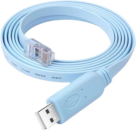 CH340C Chip USB Console Cable for SH-RJ45 CONSOLE Router Switch 5.9FT /1.8M Light Blue Parallel Import