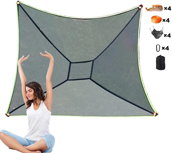 4 Point Camping Hammock with Carabiner & Tree Straps Lightweight Backpacking Hammock for Beach Backyard Hiking