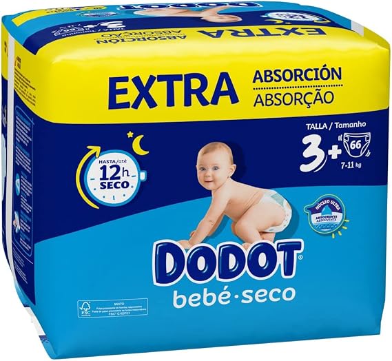 Dodot Extra Dry Baby - Jumbo Pack Size 3-66 pcs.