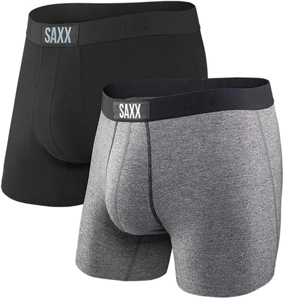 Men's Underwear – VIBE Men’s Trunk Briefs with Built-In BallPark Pouch Support - Pack of 2, Core