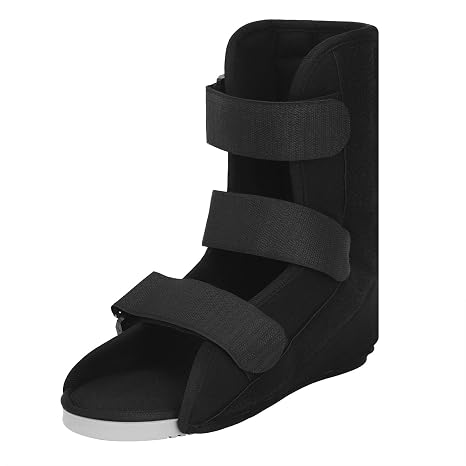 Adjustable Post Op Shoe with Hook &amp; Loop Strap, Open Toe Plastered Slipper Ankle Foot Fracture Rehabilitation with Multi-Angle Sole Protective Cast Shoe Support Stable Foot Protection Sandal