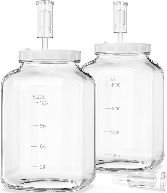 Absovetu 2 Pack Large Fermentation Jars with Airlocks and Lids 5700ml