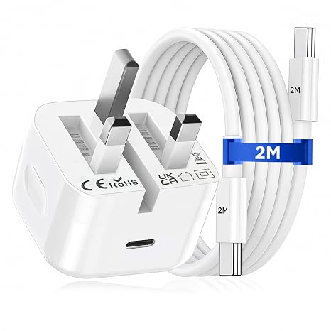 25W Fast Charger Plug For iPhone 16e/16/15 Charger [2M] Charger Cable