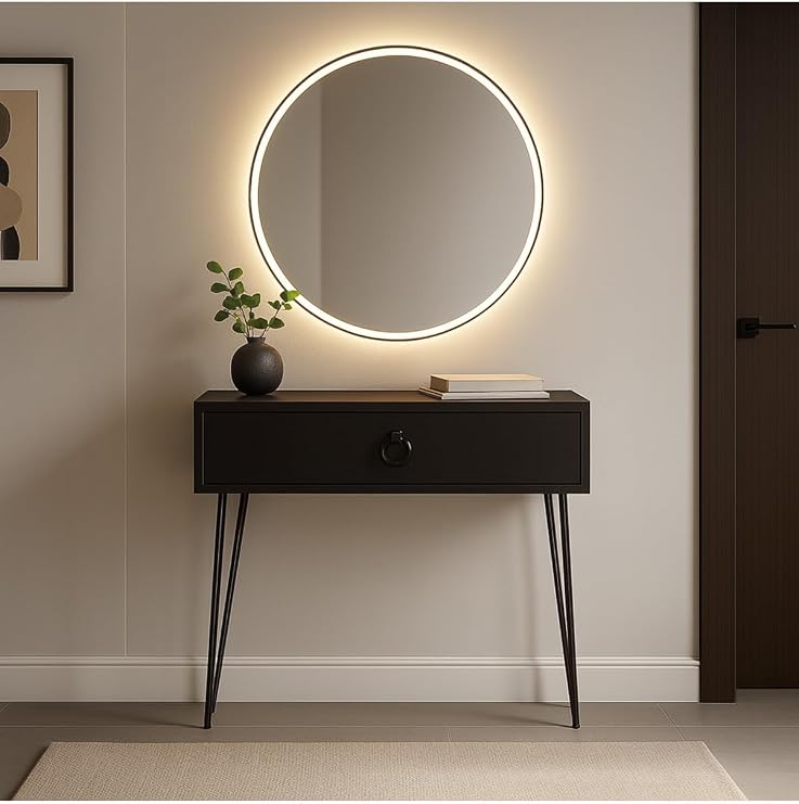 Siyah Metal Ayaklı Modern Dresuar – 80X20X20 Cm, Suntalam, Minimalist Antre Ve Salon Konsol Dolabı